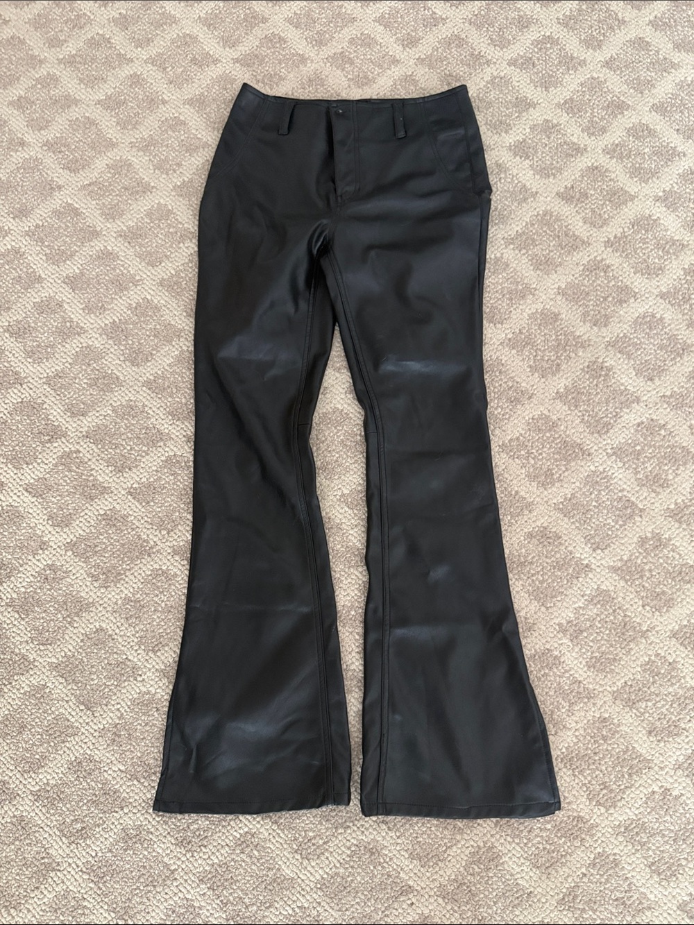 We The Free Black Faux Leather Flare Pants